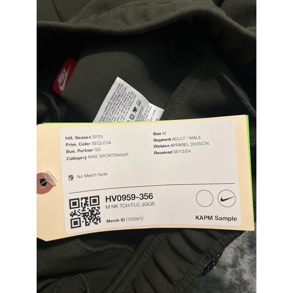 Medium Nike Sportswear Tech Fleece Men's Joggers Pants SAMPLE HV0959-356 - Picture 5 of 11